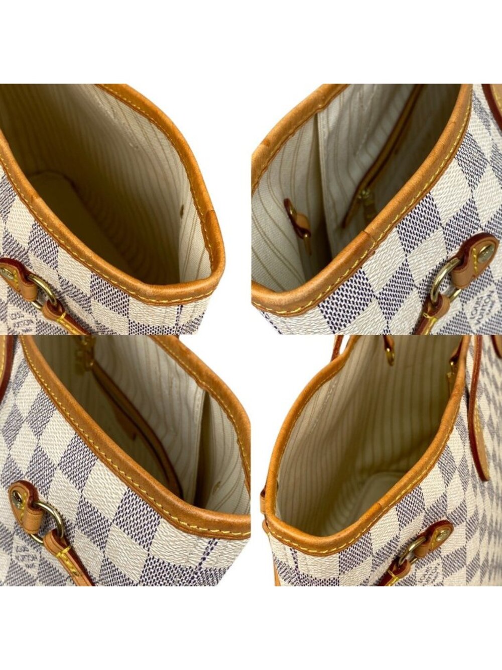Louis Vuitton Damier Shoulder Tote with Azur Neverfull MM Pouch Rose Beige - Picture 6 of 10